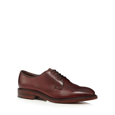 Loake Big and tall dark red leather derby shoes
